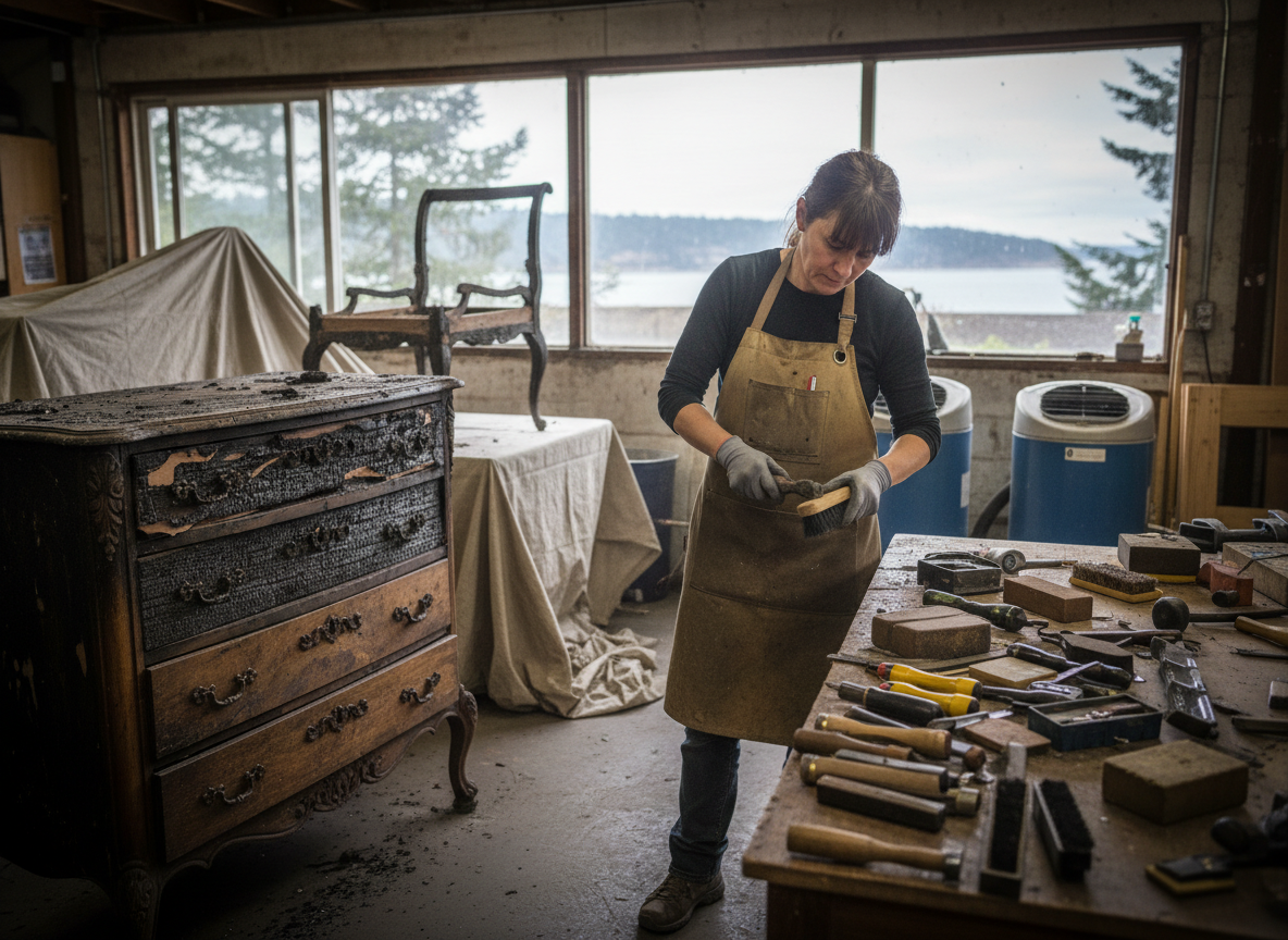 Fire-damaged Furniture Restoration in Seahurst, WA