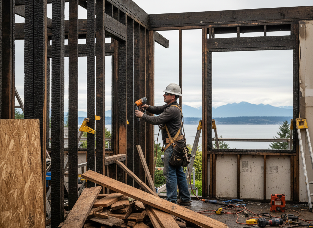 Structural Repair After Fire in Seahurst, WA